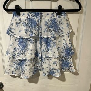 blue rain flowery skirt
size small